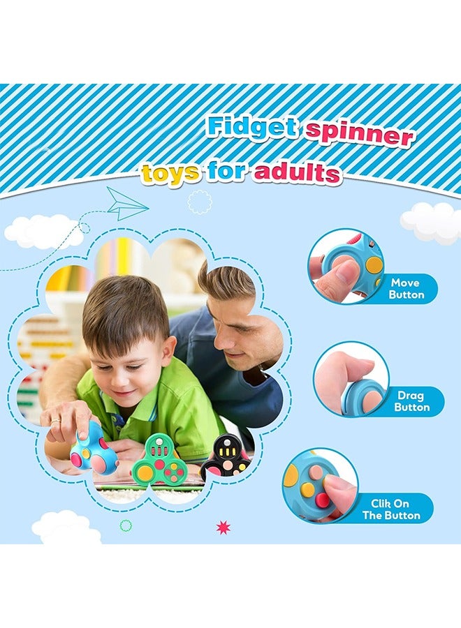 إم إكس إن قطعتان من الألعاب الحسية المضادة للإجهاد، وسادة تململ لحشو سلة عيد الفصح للأولاد والبنات، ألعاب حسية لتخفيف الضغط على مكعب التحكم بالنقر، ADHD التوحد فيدجيت سبينر لألعاب المكتب والسفر - Image 3